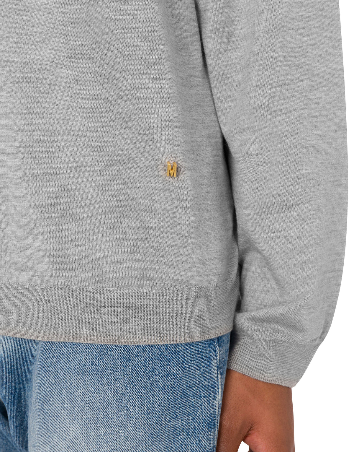 ‘M’ letter mini jumper in wool and silk - Grey