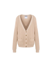 Cardigan à coudes en coton - Beige