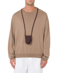 Pull Camera Holder en coton - Brown