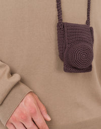 Pull Camera Holder en coton - Brown