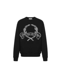 Sweatshirt brodé Laurel Crown en coton - Black