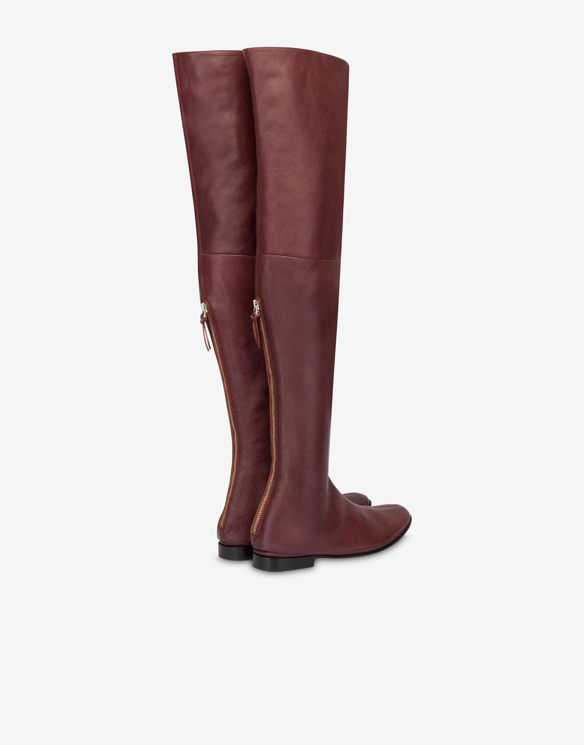 Botte Cuissarde en Cuir Bordeaux - Red