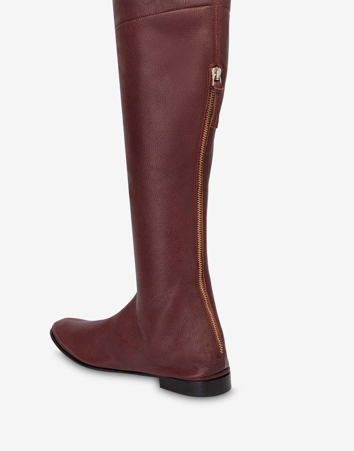Botte Cuissarde en Cuir Bordeaux - Red