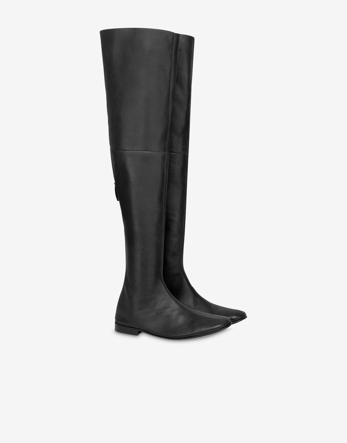 Botte Cuissarde en Cuir Bordeaux - Black