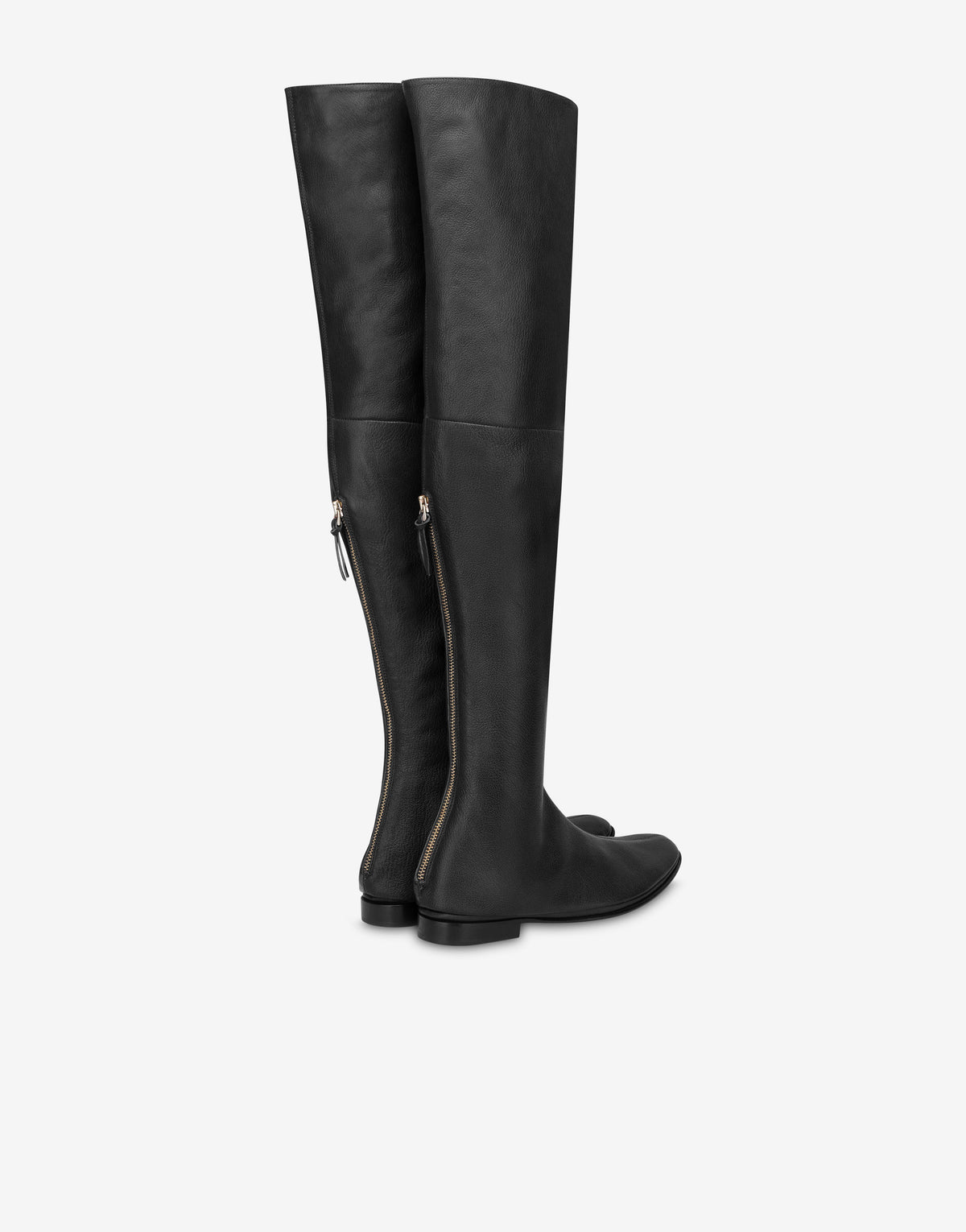 Botte Cuissarde en Cuir Bordeaux - Black