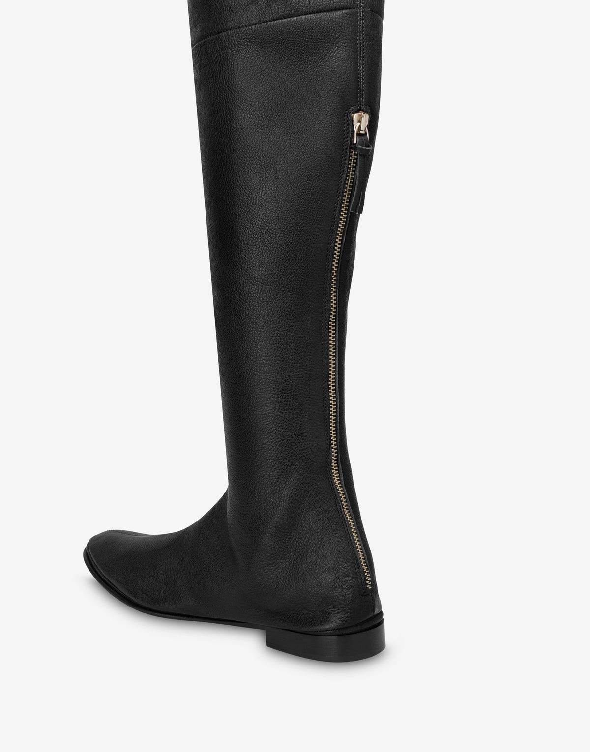 Botte Cuissarde en Cuir Bordeaux - Black