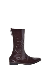 Botte Mi-Mollet en Cuir Verni - Red