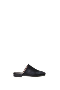 Mule Plate en Cuir - Black
