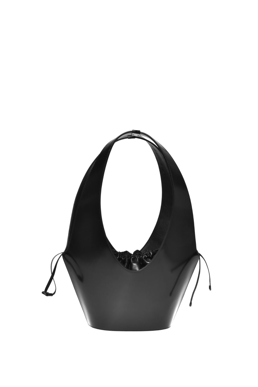 Sac Hobo Architecturé en Cuir - Black