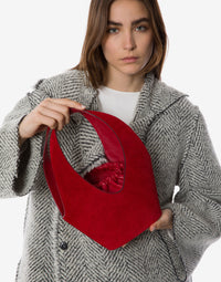 Sac Hobo Architecturé en Cuir - Red