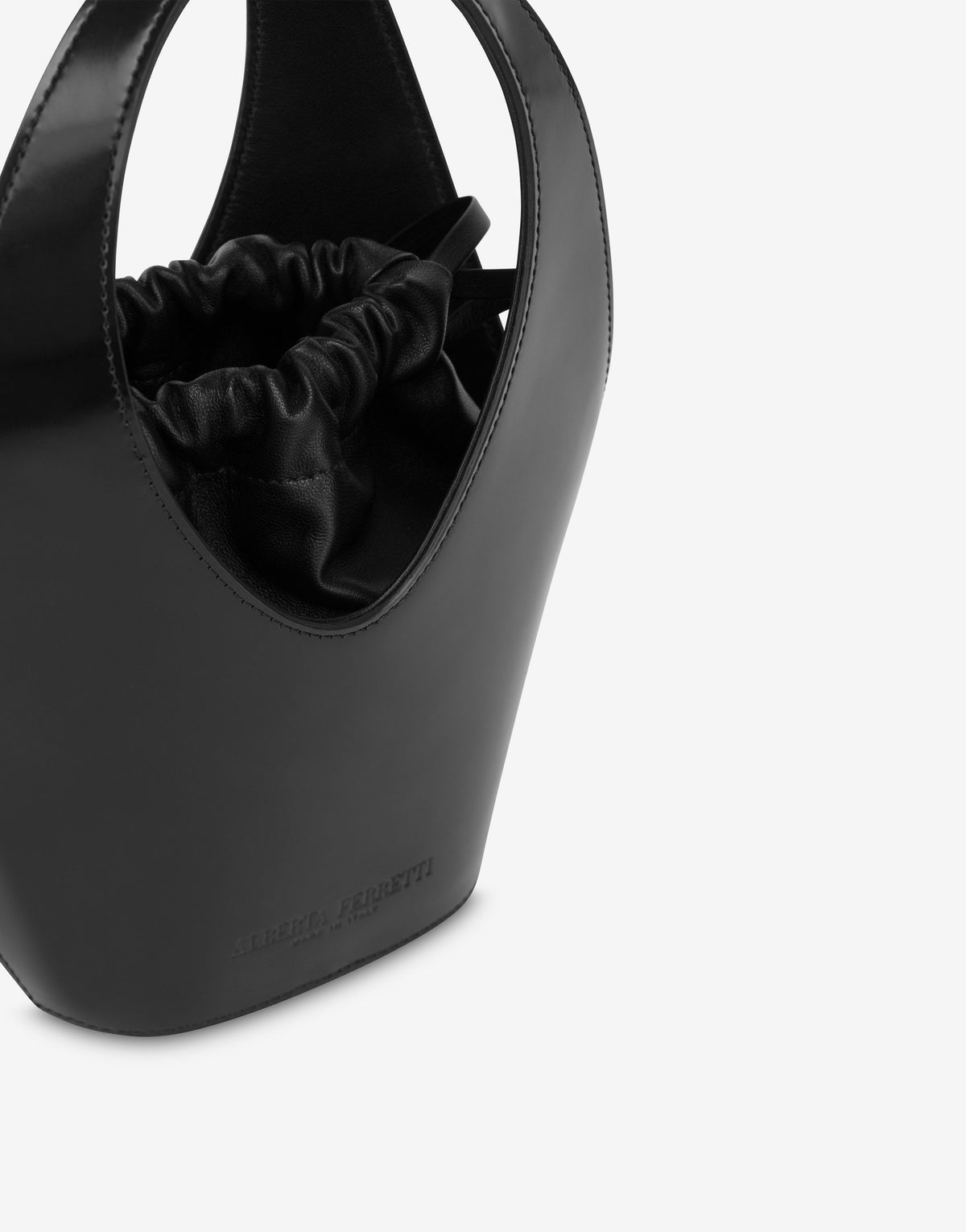Sac Hobo Architecturé en Cuir - Black