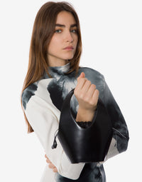 Sac Hobo Architecturé en Cuir - Black