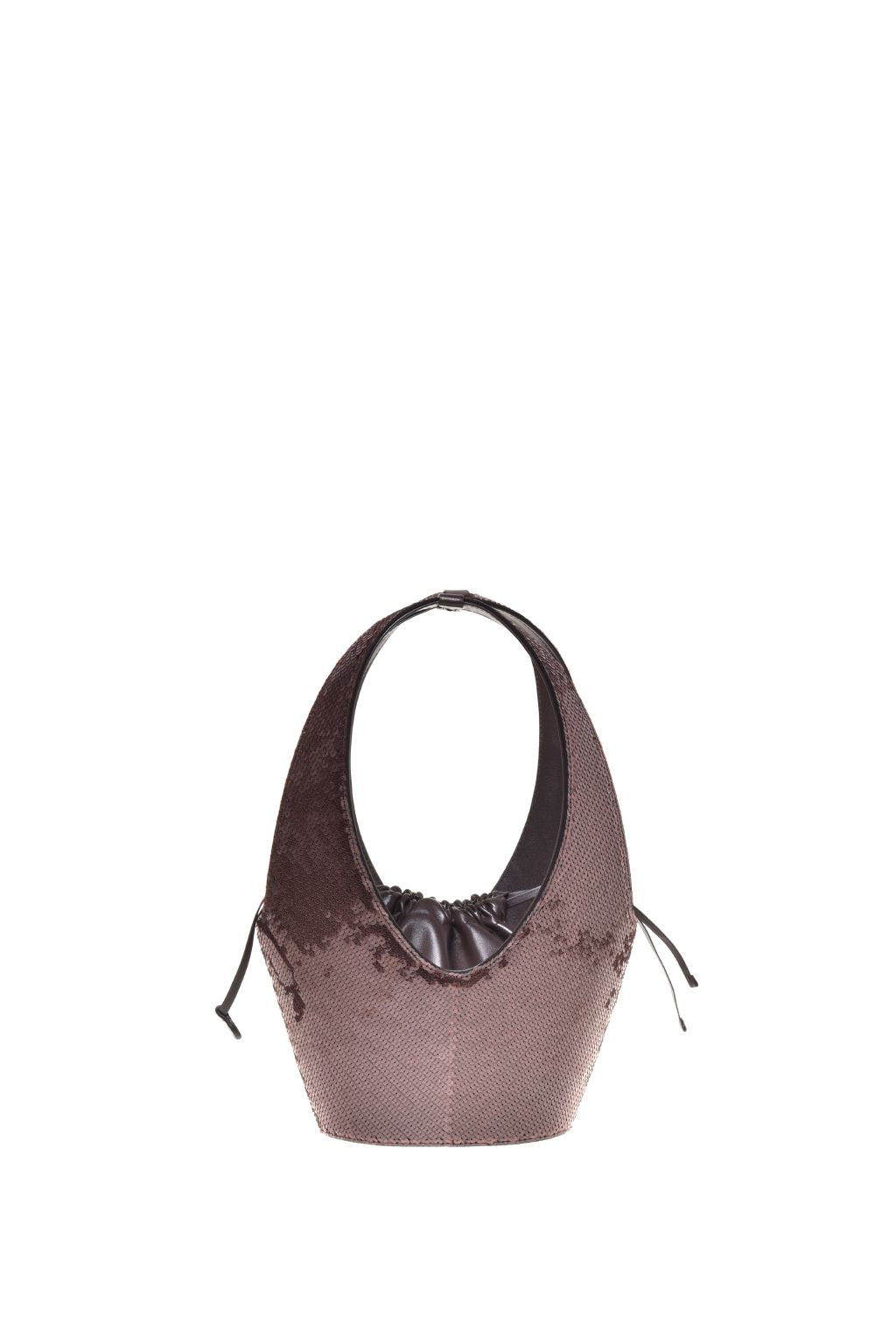 Sac Hobo Architecturé Orné de Sequins - Brown