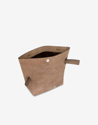 Sac Porté Épaule à Rabat en Daim - Green