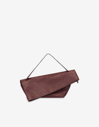Sac Porté Épaule à Rabat en Daim - Red