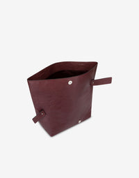 Sac Porté Épaule à Rabat en Daim - Red