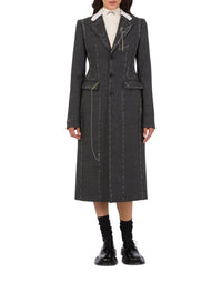 Embroidered wool coat - Grey
