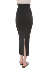 Jupe Midi Crayon Ornée - Grey