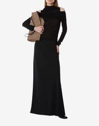 Jupe longue en cady extensible - Black
