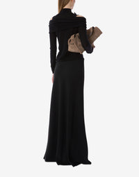 Jupe longue en cady extensible - Black