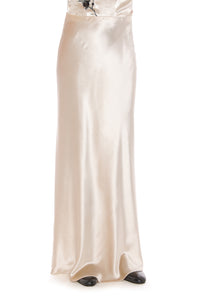 Jupe longue en velours - Ivory