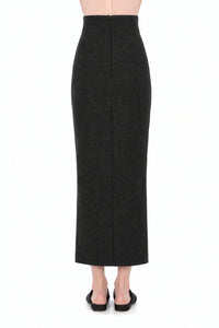 Jupe longue en laine extensible - Grey