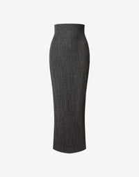 Jupe longue en laine extensible - Black