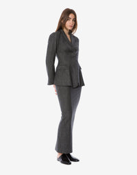 Jupe longue en laine extensible - Black