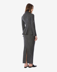 Jupe longue en laine extensible - Black