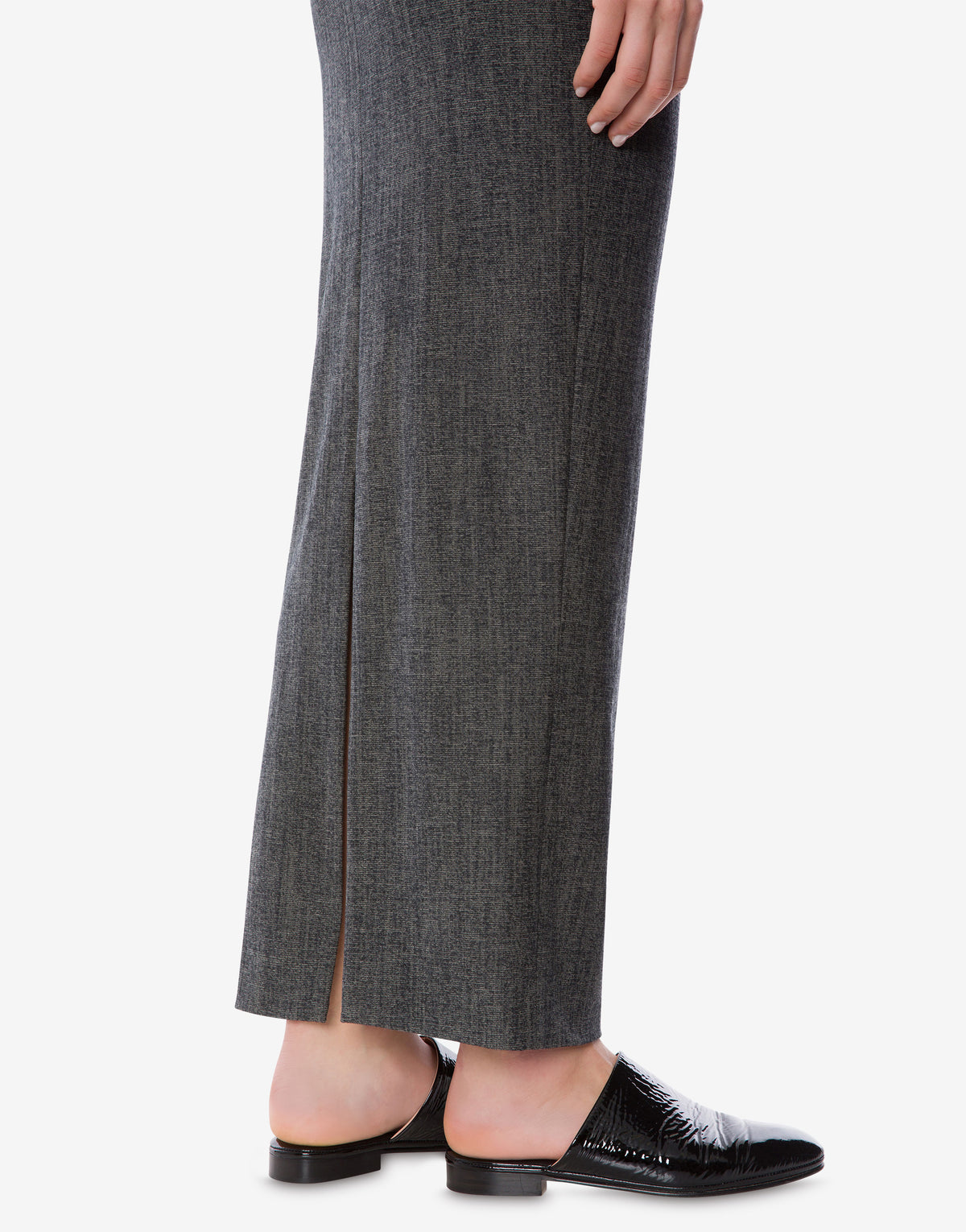 Jupe longue en laine extensible - Black