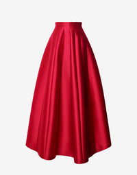 Jupe maxi taille haute en mikado - Red