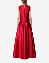Jupe maxi taille haute en mikado - Red