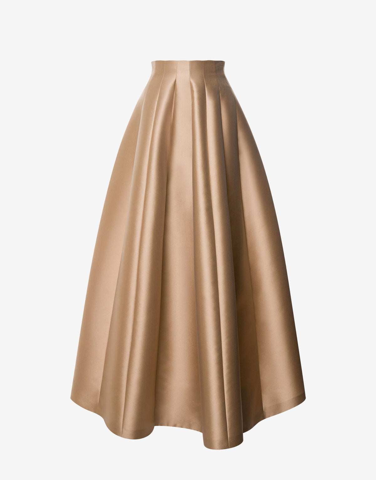 Jupe maxi taille haute en mikado - Beige