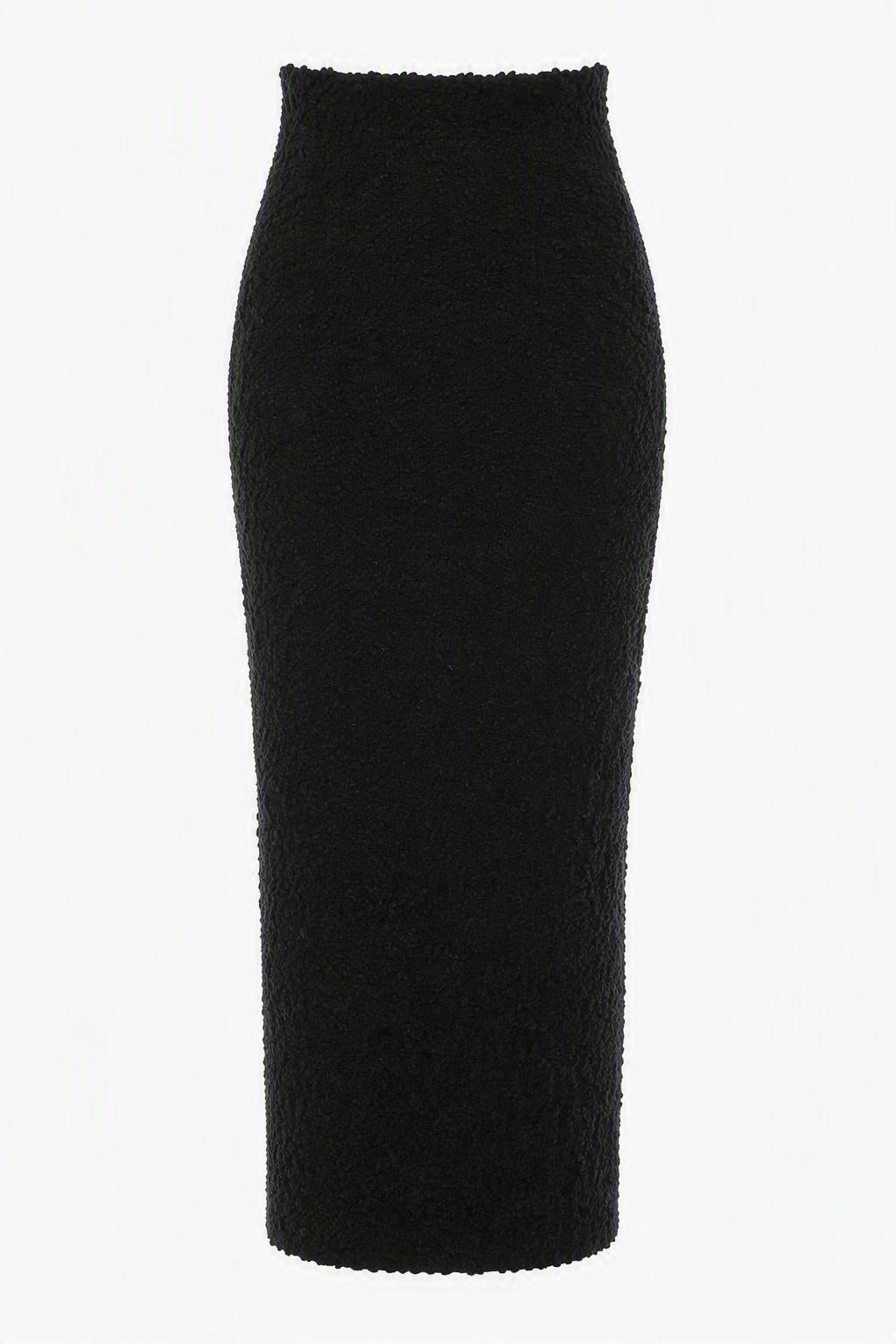 Jupe longue en laine bouclée - Black