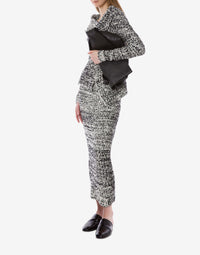 Jupe longue en laine bouclée - Black
