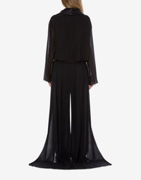 Blouse Cache-Cœur Transparente - Black