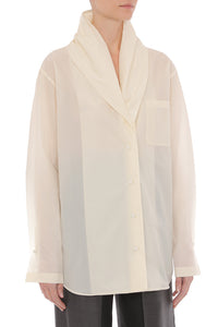 Chemise Oversize Transparente à Col Châle - Ivory
