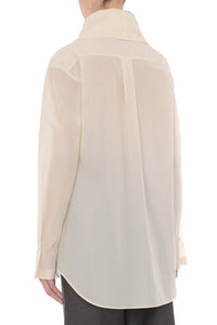 Chemise Oversize Transparente à Col Châle - Ivory