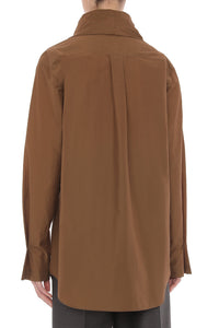 Chemise Oversize Transparente à Col Châle - Brown