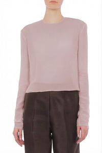 Top Minimaliste Transparent à Manches Longues - Grey