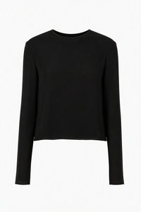 Top Minimaliste Transparent à Manches Longues - Black