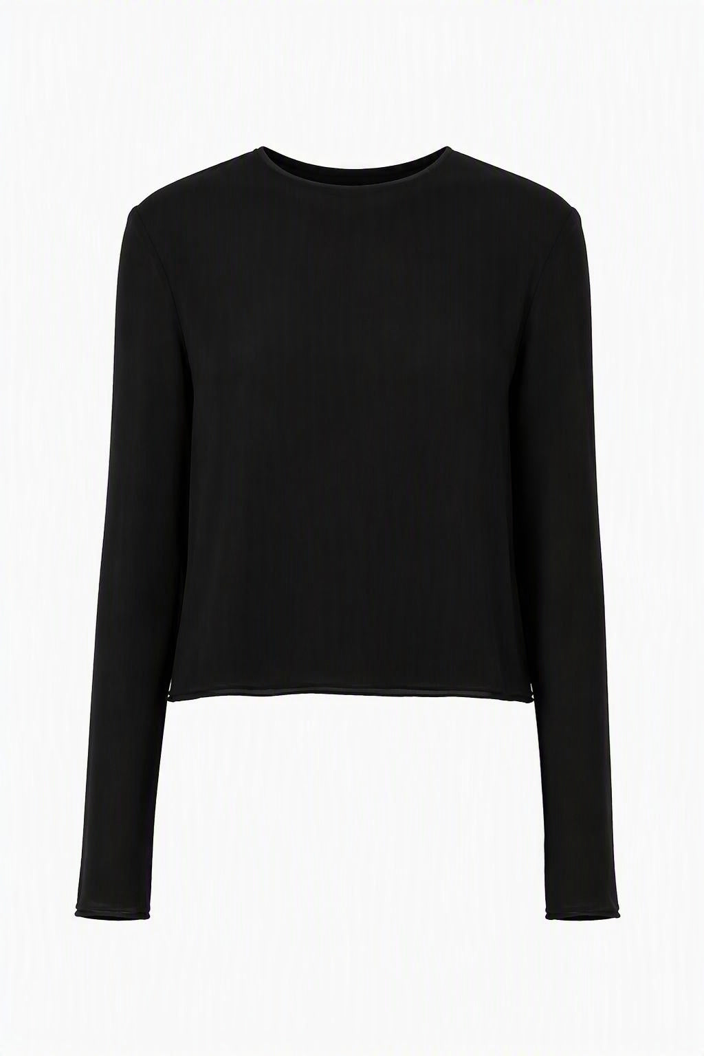 Top Minimaliste Transparent à Manches Longues - Black