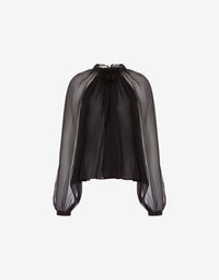 Blouse à manches longues en mousseline de soie - Black