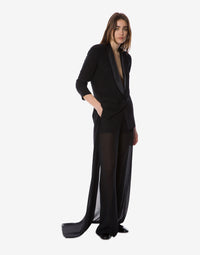 Pantalon en mousseline de georgette - Black