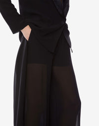 Pantalon en mousseline de georgette - Black