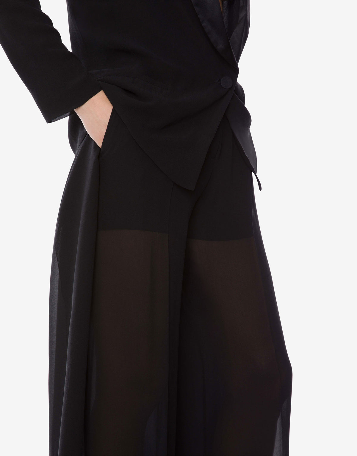 Pantalon en mousseline de georgette - Black