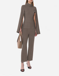 Pantalon de tailleur en cady extensible - Brown