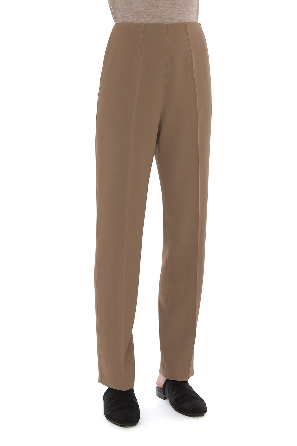 Pantalon de tailleur en cady extensible - Brown