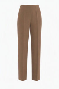 Pantalon de tailleur en cady extensible - Brown