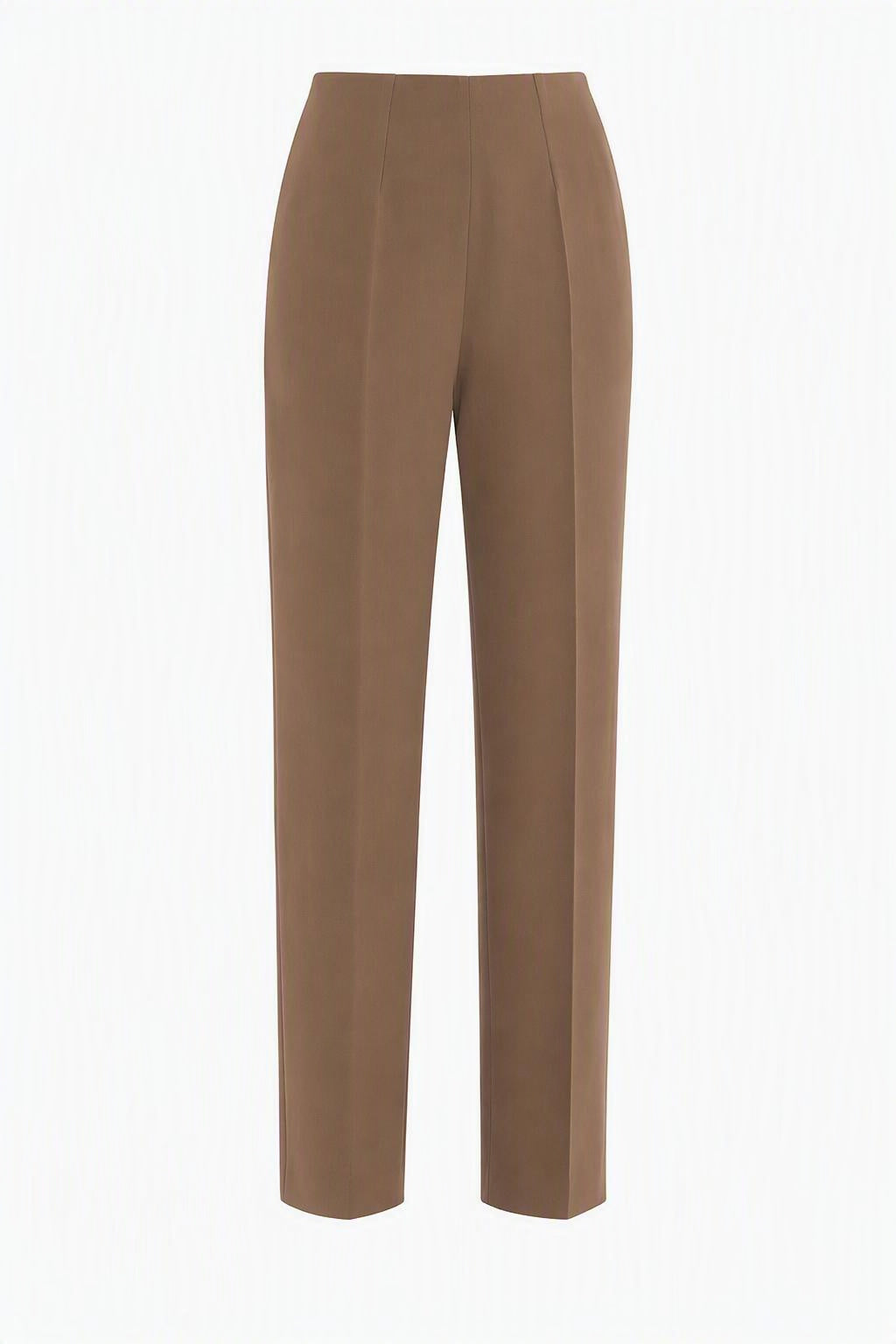 Pantalon de tailleur en cady extensible - Brown